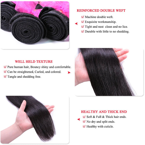 Queen Hair Raw Straight Hair 100% Human Hair Unprocessed Raw Hair Bundles Weave Extension Vietnamese Hair Natural Color
