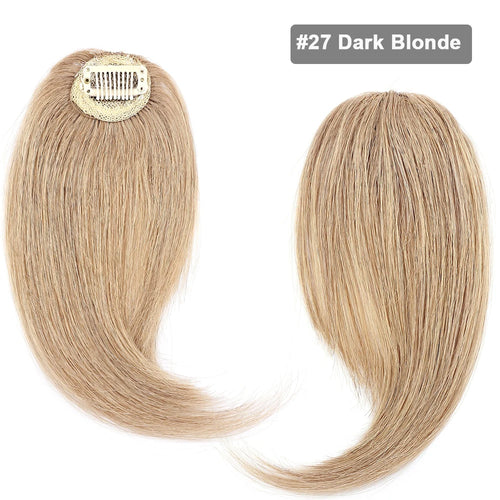 Sego 2PCS/set Human Hair Side Bangs Clip in Bangs Real Human Hair Bang Natural Clip on Side Bang Straight Fringe Hair Extension