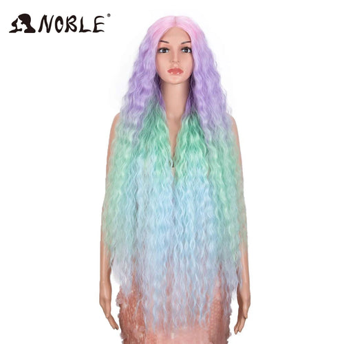 Noble Cosplay Synthetic Lace Wigs For Black Women Long Curly Hair 42 Inch Cosplay Blonde Ombre Lace Front Wig Synthetic Lace Wig