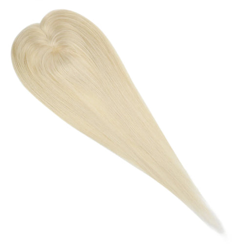 Ugeat Hair Topper For Women Natural Human Blonde Hair Extensions Mono Base 3x5inch Women Toupee Invisible Free Part Hair Toppers