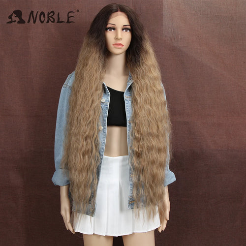 Noble Cosplay Synthetic Lace Wigs For Black Women Long Curly Hair 42 Inch Cosplay Blonde Ombre Lace Front Wig Synthetic Lace Wig