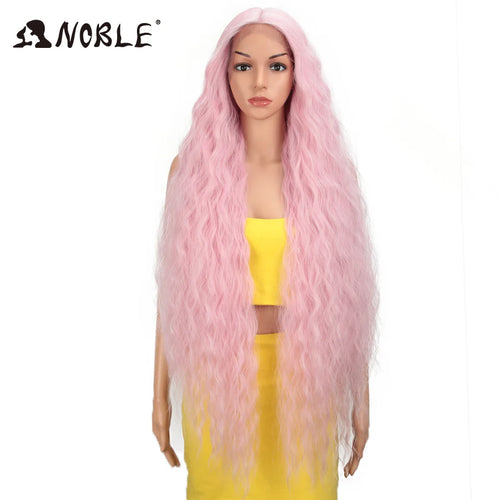 Noble Cosplay Synthetic Lace Wigs For Black Women Long Curly Hair 42 Inch Cosplay Blonde Ombre Lace Front Wig Synthetic Lace Wig