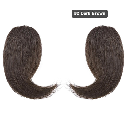 Sego 2PCS/set Human Hair Side Bangs Clip in Bangs Real Human Hair Bang Natural Clip on Side Bang Straight Fringe Hair Extension