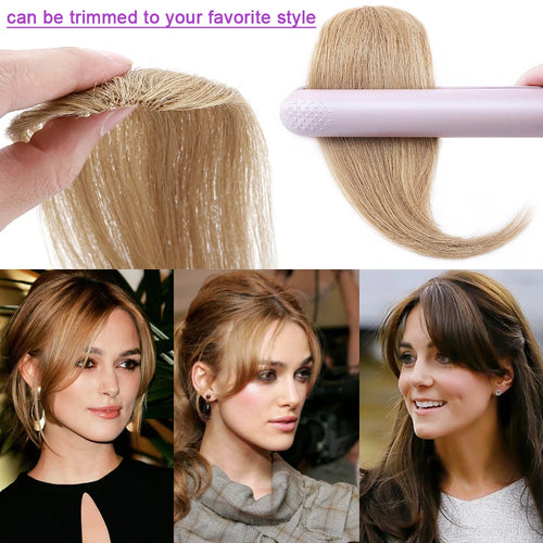 Sego 2PCS/set Human Hair Side Bangs Clip in Bangs Real Human Hair Bang Natural Clip on Side Bang Straight Fringe Hair Extension