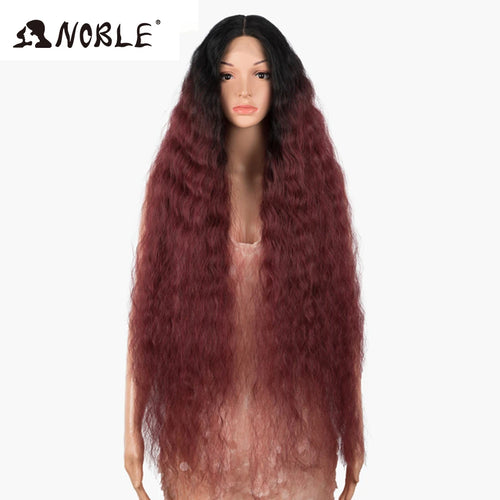 Noble Cosplay Synthetic Lace Wigs For Black Women Long Curly Hair 42 Inch Cosplay Blonde Ombre Lace Front Wig Synthetic Lace Wig