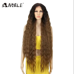 Noble Cosplay Synthetic Lace Wigs For Black Women Long Curly Hair 42 Inch Cosplay Blonde Ombre Lace Front Wig Synthetic Lace Wig