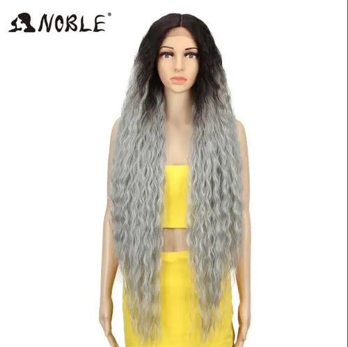 Noble Cosplay Synthetic Lace Wigs For Black Women Long Curly Hair 42 Inch Cosplay Blonde Ombre Lace Front Wig Synthetic Lace Wig