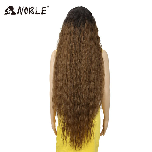 Noble Cosplay Synthetic Lace Wigs For Black Women Long Curly Hair 42 Inch Cosplay Blonde Ombre Lace Front Wig Synthetic Lace Wig