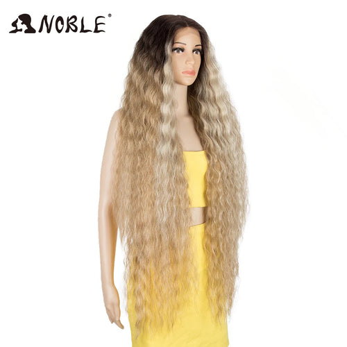 Noble Cosplay Synthetic Lace Wigs For Black Women Long Curly Hair 42 Inch Cosplay Blonde Ombre Lace Front Wig Synthetic Lace Wig