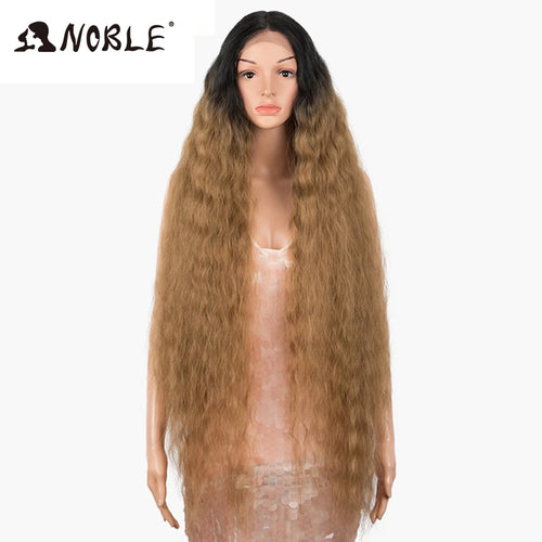 Noble Cosplay Synthetic Lace Wigs For Black Women Long Curly Hair 42 Inch Cosplay Blonde Ombre Lace Front Wig Synthetic Lace Wig