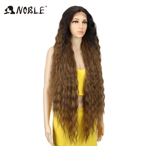 Noble Cosplay Synthetic Lace Wigs For Black Women Long Curly Hair 42 Inch Cosplay Blonde Ombre Lace Front Wig Synthetic Lace Wig