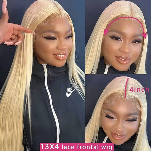 Wiggogo 30 Inches Lace Frontal Wigs Bone Straight Lace Front Wigs 13X4 13X6 Blonde 613 Lace Front Human Hair Wigs For Women