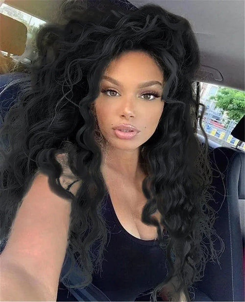 Womens Wig Long Synthetic Hair Ombre Blonde Curly Wigs Female Natural Wavy Drag Queen Regular Wig 80s Gradient Wigs for Student