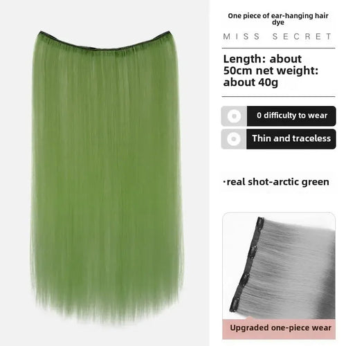 Pink Hair Extension Piece Invisible Traceless Inner Dyed Highlighted Hair Extensions Full Volume Colorful Hair Pieces
