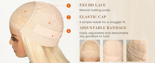 Glueless Wig 613 Blonde Body Wave 5X5 Ready and Go Glueless Human Hair Wig Vietaese Raw Human Hair Hd Lace Frontal Wig For Women