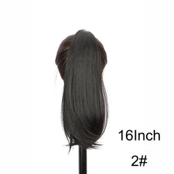 WIGSIN 16Inch/20Inch Synthetic Wig Female Slightly Curver Ponytail Hair Extension Claw Clip in Ponytail Hairpice for Women