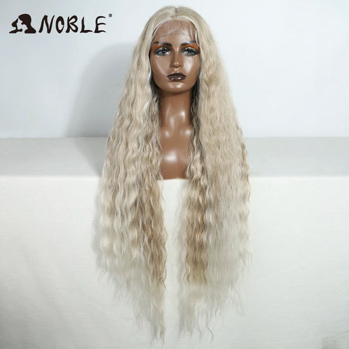 Noble Cosplay Synthetic Lace Wigs For Black Women Long Curly Hair 42 Inch Cosplay Blonde Ombre Lace Front Wig Synthetic Lace Wig