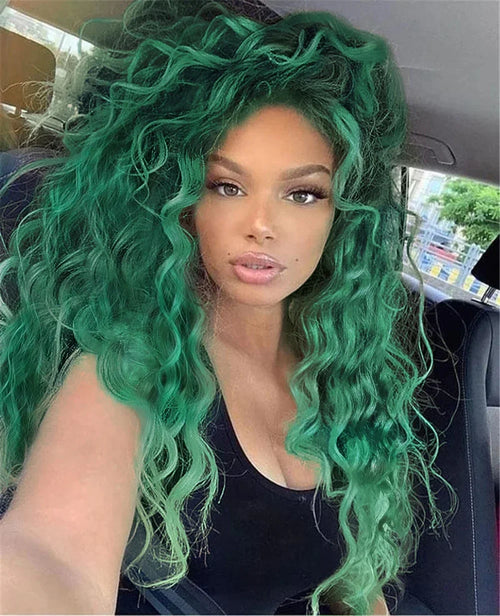 Womens Wig Long Synthetic Hair Ombre Blonde Curly Wigs Female Natural Wavy Drag Queen Regular Wig 80s Gradient Wigs for Student