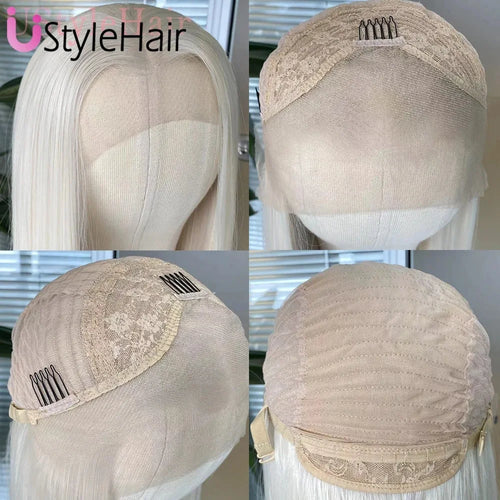 Silver Wig with White Highlights Synthetic Long Deep Wave Lace Front Wig Natural Looking Daily Use Cosplay Light Grey Lace Wigs