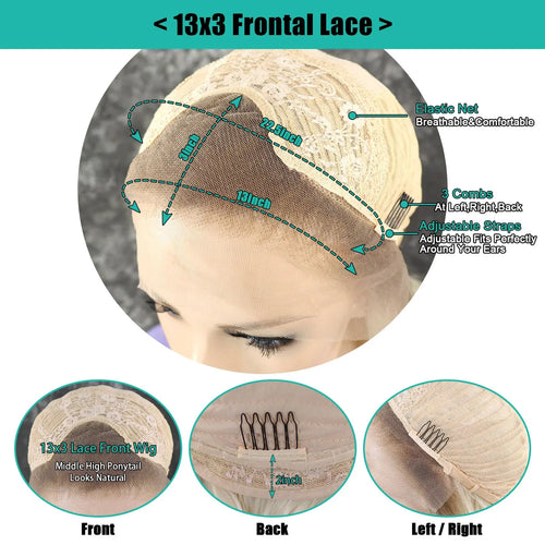 30 Inch Highlight Blonde Synthetic Lace Front Wigs Dark Roots Straight Long Ombre Ash Blonde Pre Plucked Colored Wigs for Women