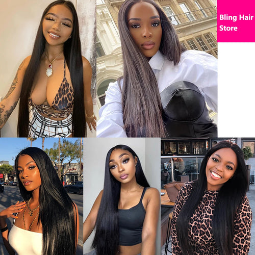 30 32inch Straight Lace Front Human Hair Wig 13x4 13X6 Transparent Lace Frontal Wig Brazilian 5x5 Closure Cheaper Wigs For Women