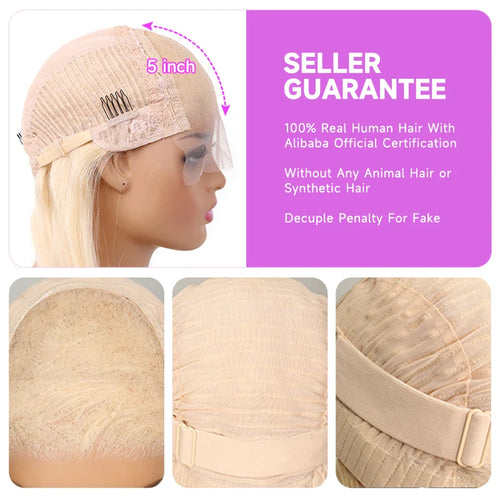 Glueless Wig 613 Blonde Body Wave 5X5 Ready and Go Glueless Human Hair Wig Vietaese Raw Human Hair Hd Lace Frontal Wig For Women