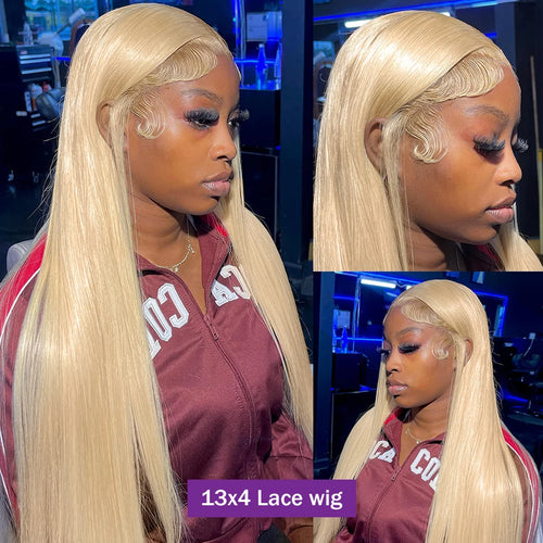 30 40 Inch 613 Honey Blonde 13x6 Hd Transparent Lace Front Human Hair 13x4 Bone Straight Lace Frontal Wig for Women 250 Density