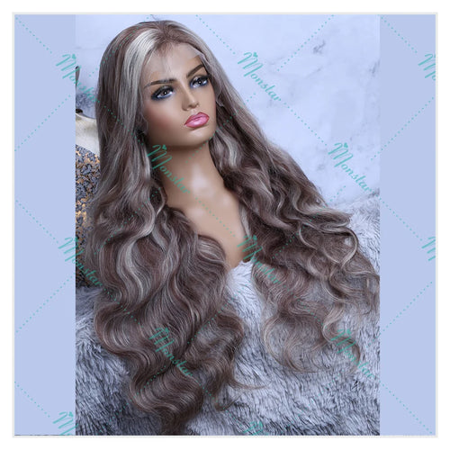 Ash Blonde Highlight Body Wave Human Hair Wig Blonde 613 Hd Lace Frontal Wig 13x6 Vietnamese Raw Hair Wigs For Women 250 Density