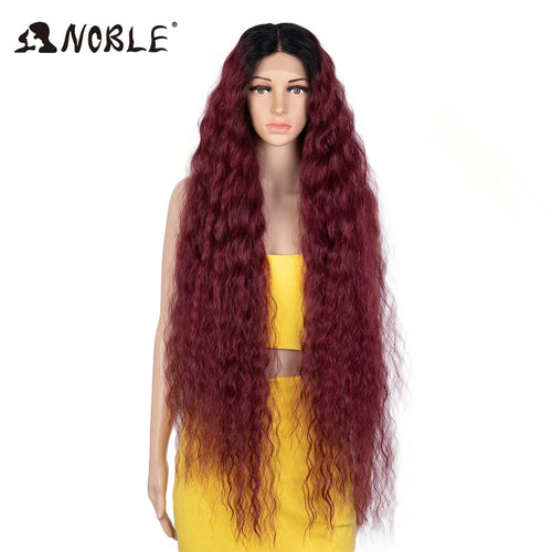 Noble Cosplay Synthetic Lace Wigs For Black Women Long Curly Hair 42 Inch Cosplay Blonde Ombre Lace Front Wig Synthetic Lace Wig