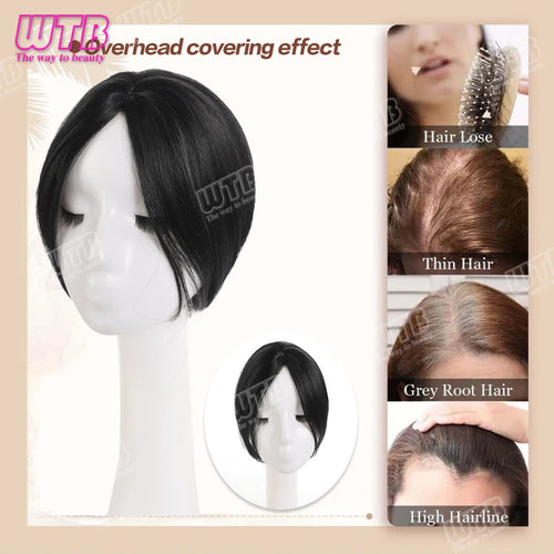 WTB Synthetic Bangs Clip-In Bangs Extension Natural Fake Fringe Topper Hairpiece Invisible Clourse Bangs Covers Hairpieces Hair