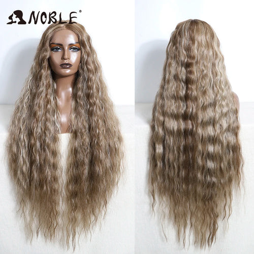 Noble Cosplay Synthetic Lace Wigs For Black Women Long Curly Hair 42 Inch Cosplay Blonde Ombre Lace Front Wig Synthetic Lace Wig