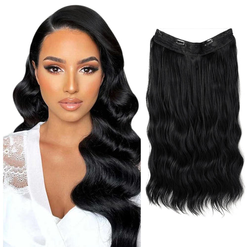 SARLA Synthetic Wave Invisible Wire With Clips Hair Extensions Fish Line Natural Blonde Clip In Hairpiece Fake Hair Piece