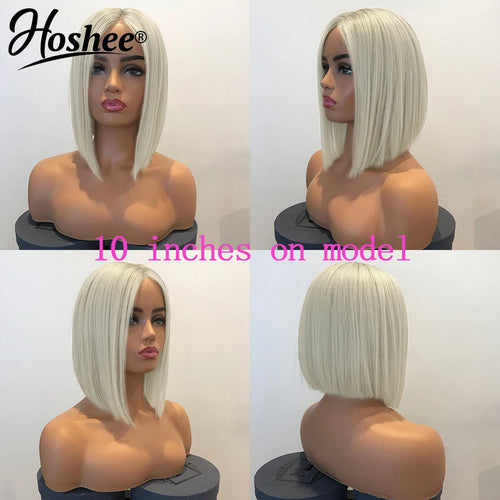 13x4 Platium Short Bob Wigs Human Hair For Women 4x4 Lace Closure Wig White Blonde Part Lace Frontal Wigs Colored Human Hair Wig
