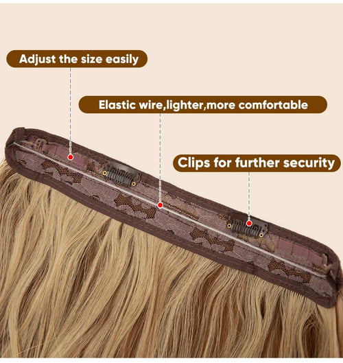 SARLA Synthetic Wave Invisible Wire With Clips Hair Extensions Fish Line Natural Blonde Clip In Hairpiece Fake Hair Piece