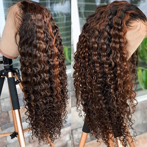 Varlea 200% Density 1B/30 Deep Wave Frontal Wig 13x6 Hd Lace Curly Wigs Water Wave Human Hair Wig 13x4 Highlight Wig Human Hair