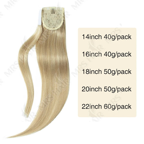 MRSHAIR Ponytail Human Hair Real Natural Hair Extensions Remy Hair Horsetail Clip On Ponytail Extensions Blonde Brown Black