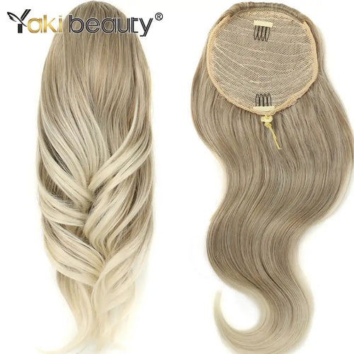 Synthetic Wavy Drawstring Ponytail Extension 20" Long Wave Multi Layered Clip in Ponytail Hair Extensions Stand Up High Fake