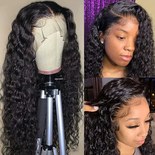250 High Density Curly 13x6 Hd Lace Frontal Human Hair Wigs Invisible Strap Pre Plucked Deep Wave 360 Lace Front Wig Human Hair