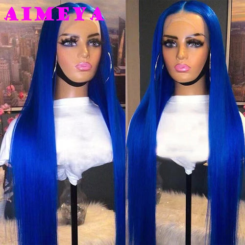 AIMEYA Platinum Blonde Lace Front Wigs for Women Long Natural Wave Synthetic Hair  Heat Resistant Fiber Hair Free Part