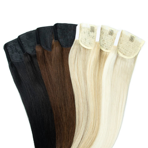 Blonde Ponytail Human Hair Natural Real Hair Extensions Wrap Around Clip on Ponytails Thick Ends Platinum Blonde 24inch 140G