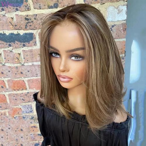 Soft Highlight Blonde Boby Wave 5x5 Silk Base Jewish Human Hair Wig With Baby Hair HD Lace European Hair Preplucked Glueless