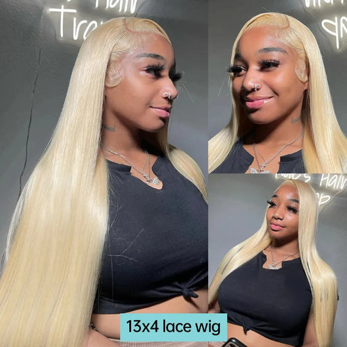 Wiggogo 30 Inches Lace Frontal Wigs Bone Straight Lace Front Wigs 13X4 13X6 Blonde 613 Lace Front Human Hair Wigs For Women