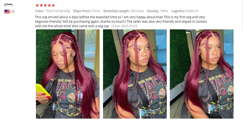 99j Burgundy Lace Front Human Hair Wig 40 Inch 13x6 Straight Lace Frontal Wigs HD Transparent Lace Colored Red Wig For Women