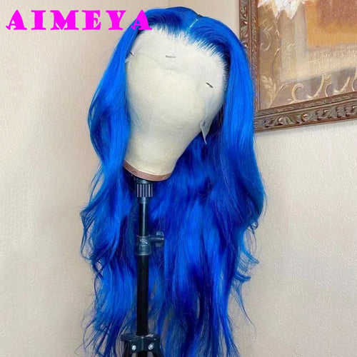AIMEYA Platinum Blonde Lace Front Wigs for Women Long Natural Wave Synthetic Hair  Heat Resistant Fiber Hair Free Part