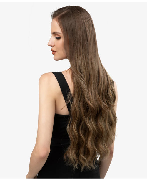 SARLA Synthetic Wave Invisible Wire With Clips Hair Extensions Fish Line Natural Blonde Clip In Hairpiece Fake Hair Piece
