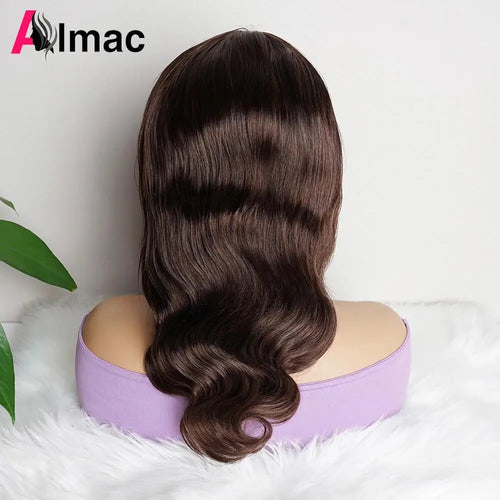 Ombre Honey Blonde Body Wave Closure Wig Indian Remy Human Hair 4x1 T Part Transparent Lace Wig 1B27/30 Color Pre-Plucked Almac