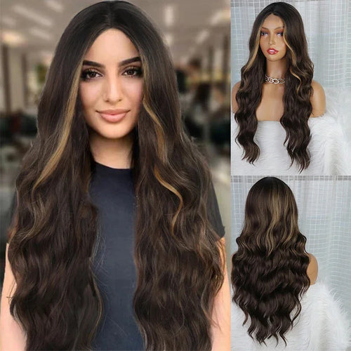White Synthetic Wig for Women Long Lace Curly Wavy Cute Wigs Middle Part Hair Wigs Halloween Cosplay Daily Party Wigs  28 inch