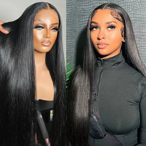 30 32inch Straight Lace Front Human Hair Wig 13x4 13X6 Transparent Lace Frontal Wig Brazilian 5x5 Closure Cheaper Wigs For Women