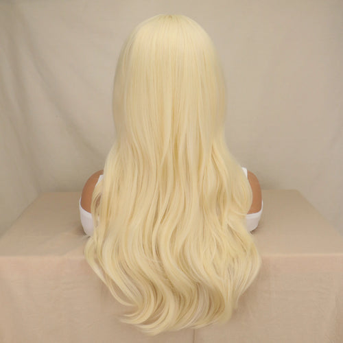 Women Long Wavy Cosplay Wig Red Rose Pink Black Blue Sliver Gray Brown Temperature Synthetic Hair Wigs