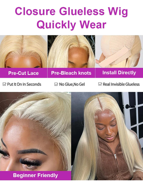 30 40 Inch 613 Honey Blonde 13x6 Hd Transparent Lace Front Human Hair 13x4 Bone Straight Lace Frontal Wig for Women 250 Density